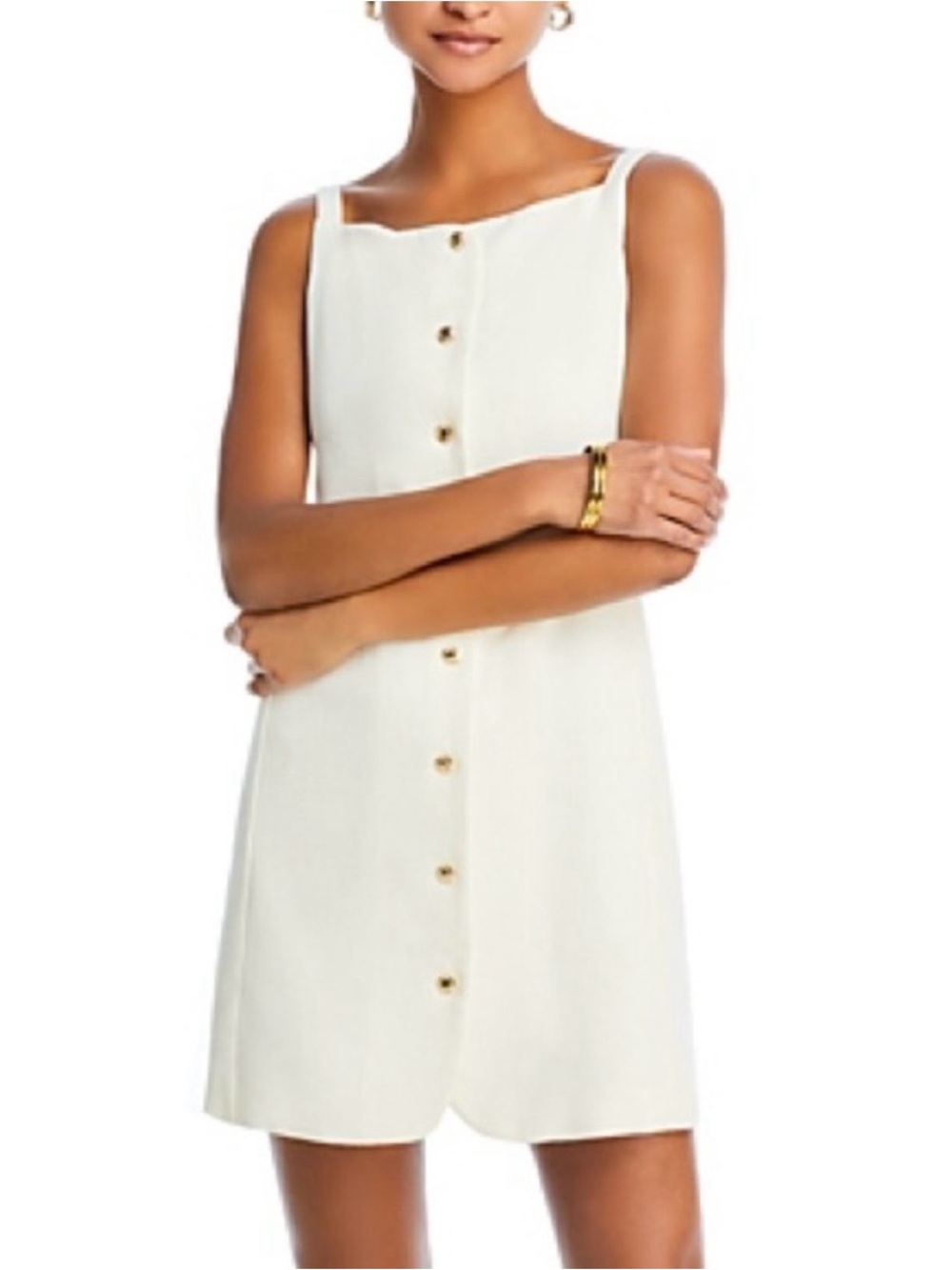 ANTHROPOLOGIE Wayf Alice Cream Texture Quiet Luxury Mini Dress | Size Smal